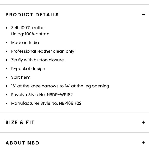 Claire Leather Pant in Black NBD / Revolve - Picture 6 of 9